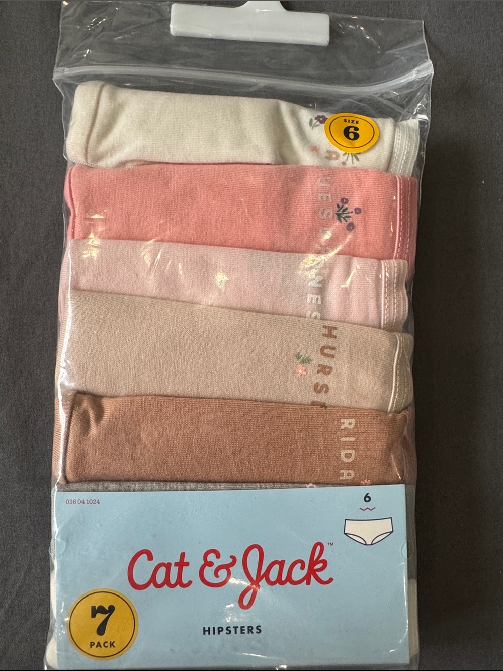 Cat & Jack 7-Pack Hipster Underwear - Cream, Coral, Blush, Beige, Rose